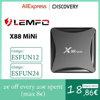 LEMFO X88 Mini Smart TV Box Android 10 4K Четырехъядерный 60 кадров в секунду H265 VP9 2.4G Wifi 1G 8G 100M Neflix Youtube Онлайн фильмы TV Box 2023