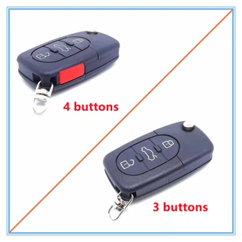 Крышка для ключей с 3/4 кнопками, откидное лезвие для автомобильного пульта дистанционного управления для Audi A2 A3 A4 A6 A8, пустой чехол для брелка TT,