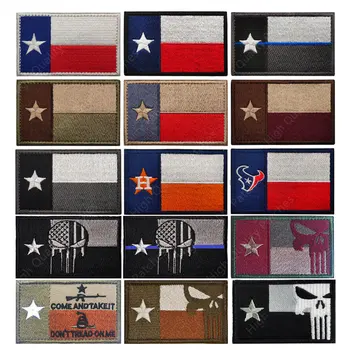 Нашивки с вышивкой флага штата Техас, Не связывайтесь с картой техасского медика, Тактической военной нашивкой, вышивкой Черепа, значками для шитья