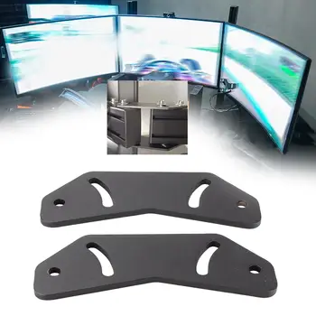 Монтажные кронштейны для гоночного игрового компьютера С тремя мониторами, универсальное крепление, легко устанавливаемое, черная сверхпрочная конструкция