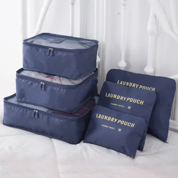 6 ШТ. Дорожный набор сумок для хранения одежды, органайзер для хранения вещей, шкаф, чемодан, сумка-органайзер для путешествий, сумка-футляр для упаковки обуви, сумка-кубик