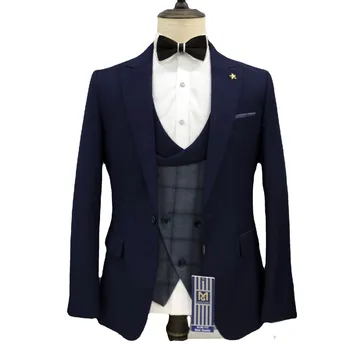 Новинка 2023, европейский и американский костюм, мужской деловой костюм для свадебного банкета из трех предметов, мужской костюм шафера с брюками