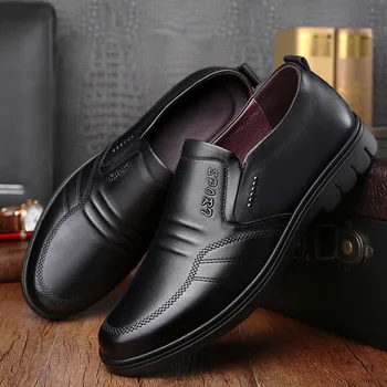 BCEBYL 2023 Новая модная мужская повседневная кожаная обувь Мужская деловая кожаная обувь Рабочая обувь на мягкой подошве С мелким носком Мужская обувь